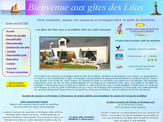 Les gîtes des lilas, location de vacances golfe du Morbihan