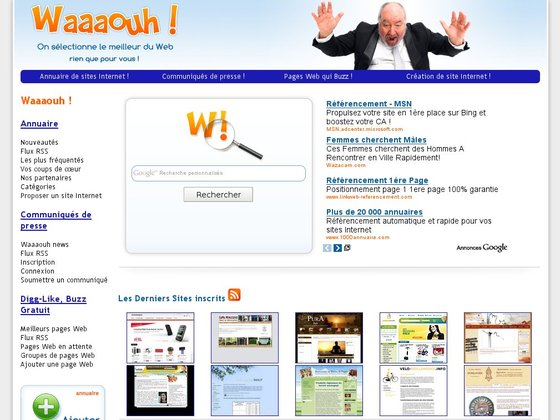 Annuaire, communiqués de presse et digg-like avec Waaaouh