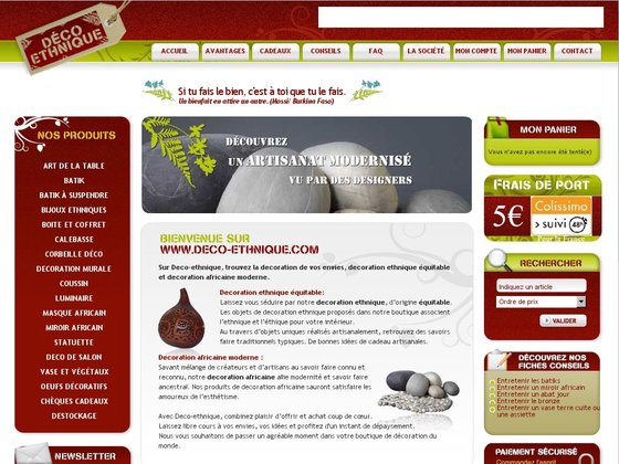 Magasin africain deco ethnique équitable